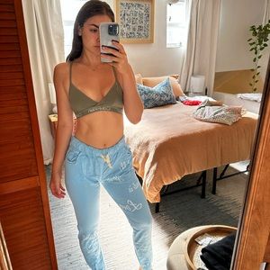 Blue joggers scrub material